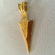 Pendentif pointe de flèche lance tribal acier doré HPD40D