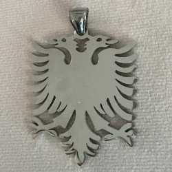 Pendentif aigle albanais acier FPD10
