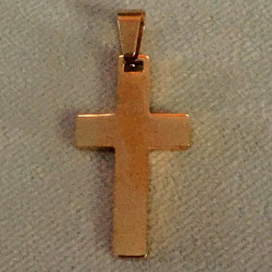 Pendentif petite croix simple acier or rose SSPM-7000