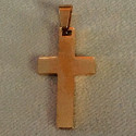 Pendentif petite croix simple acier or rose SSPM-7000