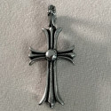Pendentif croix baroque acier HPD387