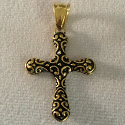 Pendentif petite croix décorative celte acier doré HPD323D
