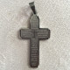 Pendentif croix avec inscriptions prière acier PDT039