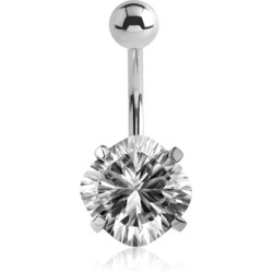 Bijou nombril brillant à facettes biseauté acier 316L BBZ 64