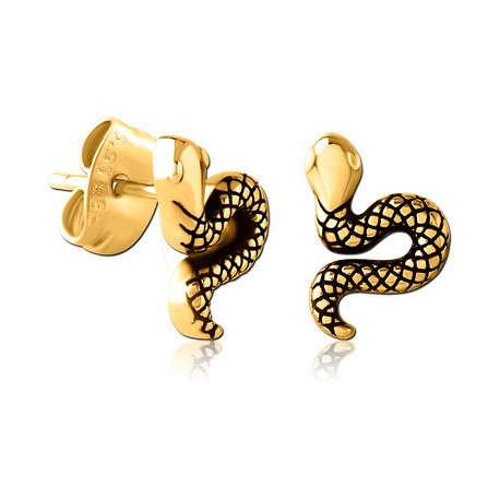 Boucles d'oreille acier doré or fin serpent ESBX 52