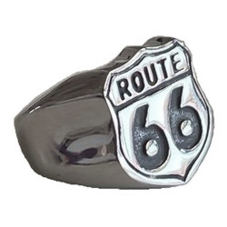 Bague symbole route 66 acier HBAT0698A