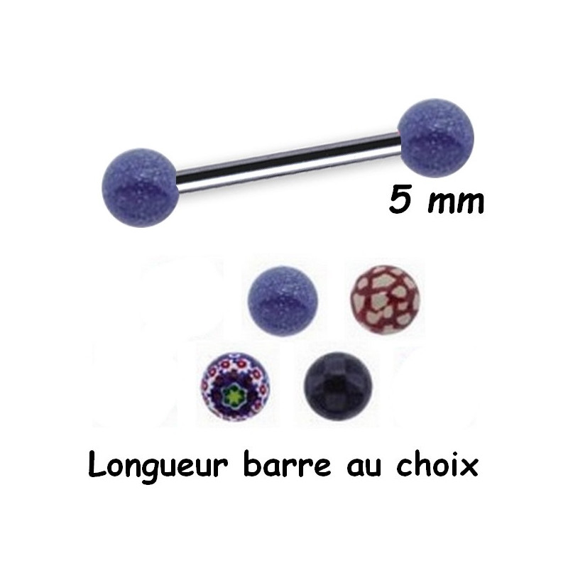 Piercing barre acier 6mm x 1,2mm Pary Barre pince piercing oreille