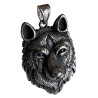 Pendentif tête de loup acier HPD253