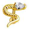 Bijou pour l'oreille acier doré motif serpent avec 1 brillant JA15921-GDC