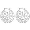Boucles d'oreille style ethnique boussole viking et runes acier 316L HT 013