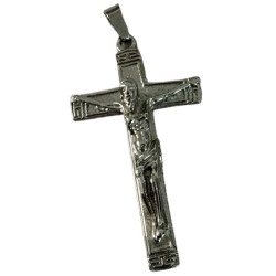 Pendentif croix avec Christ acier DB2021