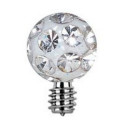 Embout boule 3 mm remplie strass pour barre 1,2 mm avec pas de vis interne mini-vis 0,8 mm, titane G23 IAJ21