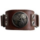 Bracelet cuir marron triskel avec boucles réglable PR206-M