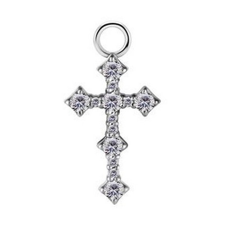 Accessoire charms croix gothique avec strass pour personnaliser bijoux en COCR NF ABH 22