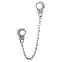 Accessoire charms menottes avec strass et chaine pour personnaliser bijoux en acier chirurgical ABH 13