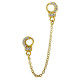 Accessoire charms menottes avec strass et chaine pour personnaliser bijoux en acier chirurgical doré or fin GPABH 08