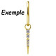 Accessoire charms avec 5 strass en pointe pour personnaliser bijoux en COCR NF or fin GPABH 31 - exemple