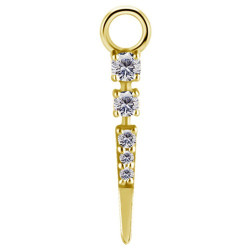Accessoire charms avec 5 strass en pointe pour personnaliser bijoux en COCR NF or fin GPABH 31