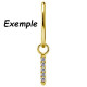 Accessoire charm avec 5 strass en long pour personnaliser bijoux en COCR NF or fin GPABH 35 - exemple