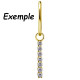 Accessoire charm avec 7 strass en long pour personnaliser bijoux en COCR NF or fin ABH 13 - exemple