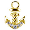 Accessoire charm ancre marine avec 5 strass pour personnaliser bijoux en COCR NF or fin GPABH 30 - exemple