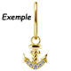 Accessoire charm ancre marine avec 5 strass pour personnaliser bijoux en COCR NF or fin GPABH 30 - exemple
