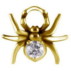 Accessoire charm araignée avec strass pour personnaliser bijoux en COCR NF or fin GPABH 22