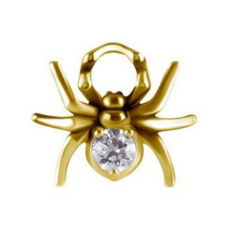 Accessoire charm araignée avec strass pour personnaliser bijoux en COCR NF or fin GPABH 22