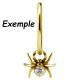 Accessoire charm araignée avec strass pour personnaliser bijoux en COCR NF or fin GPABH 22 -exemple