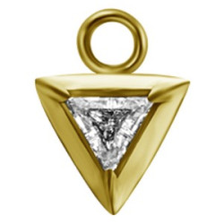 Accessoire charm strass forme triangle pour personnaliser bijoux en acier doré or fin GPABH 27