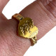 Bague fleur ethnique colorée réglable acier doré FBK11D sur doigt