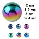 Boule titane coloré anodisé, à visser 1,2 mm ATMB
