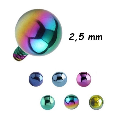 Boule acier anodisé coloré, à visser interne 1,6 mm INAB