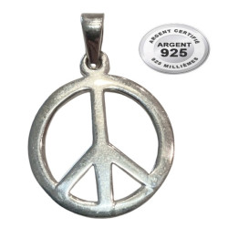 Pendentif symbole peace and love GM argent 925 P 244