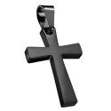Pendentif croix simple PM acier noir SSPM-7058-K
